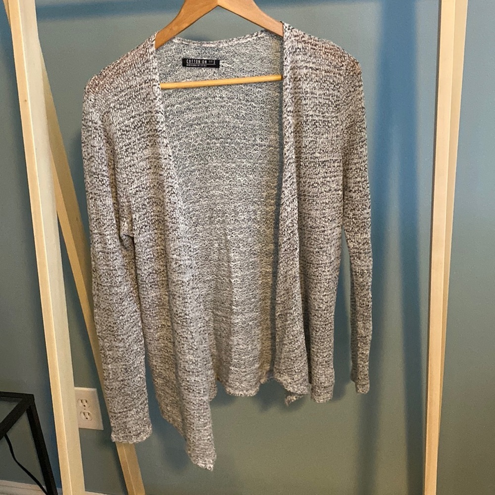 Cotton On Gray Women's Teen Girl Gray Thin Cardigan Preowned